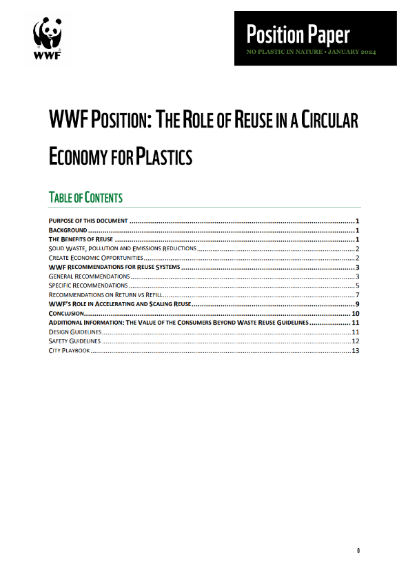 Raport WWF dot. Ponownego użycia plastiku